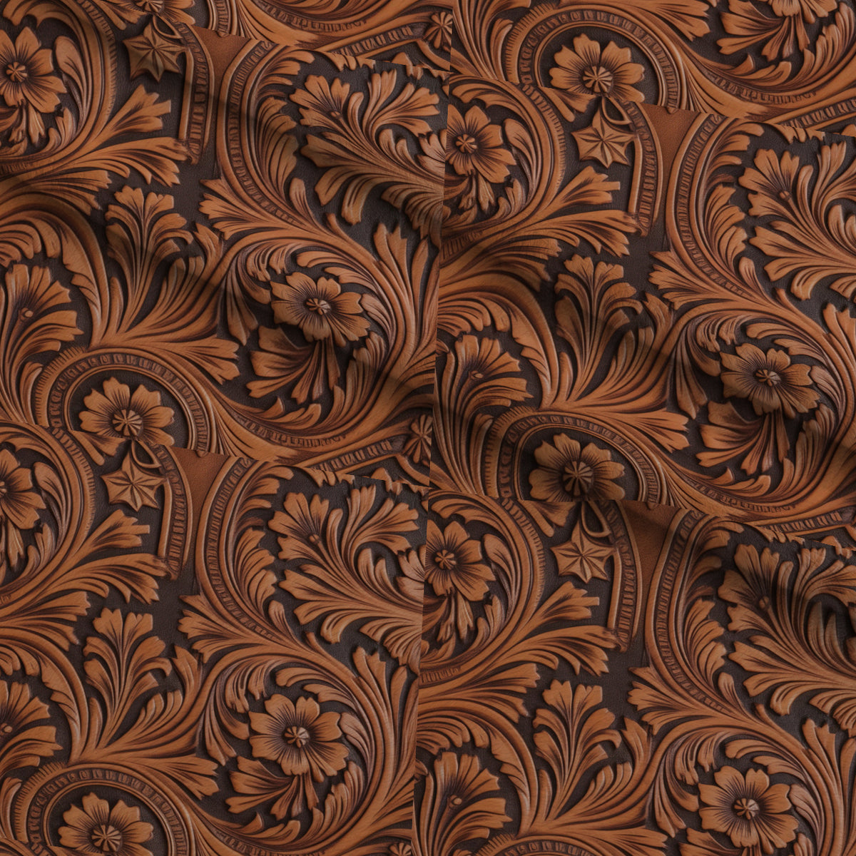 Saddle Blossom Pattern 5 Minky Fabric — plush minky folded close-up preview (mv-minky-v1:lying)