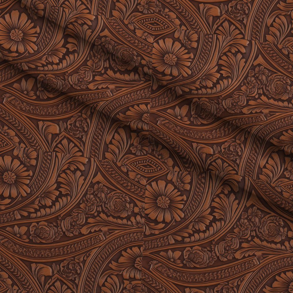 Saddle Blossom Pattern 6 Minky Fabric — plush minky folded close-up preview (mv-minky-v1:lying)