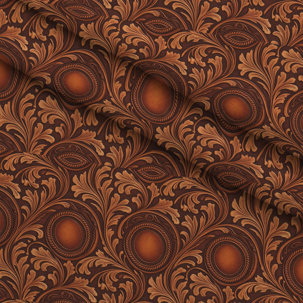 Saddle Blossom Pattern 8 Minky Fabric — plush minky folded close-up preview (mv-minky-v1:lying)