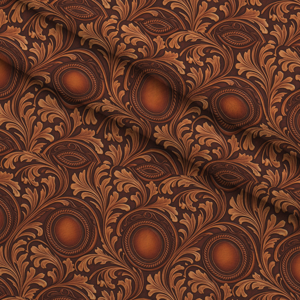 Saddle Blossom Pattern 8 Minky Fabric — plush minky folded close-up preview (mv-minky-v1:lying)