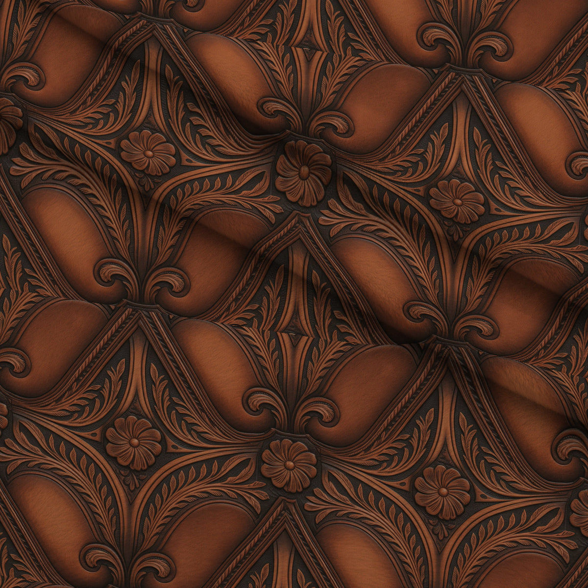 Saddle Blossom Pattern 9 Minky Fabric — plush minky folded close-up preview (mv-minky-v1:lying)
