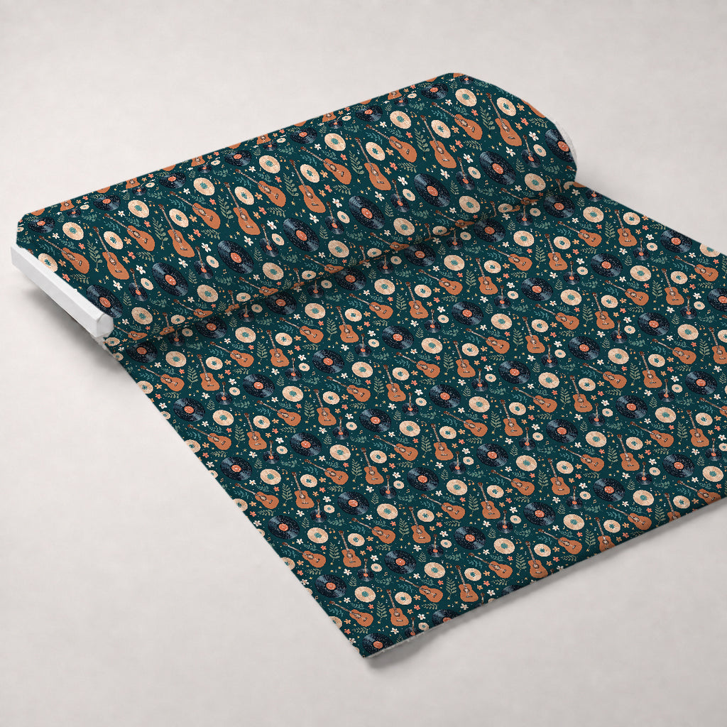 Saddle Song Garden Pattern 1 Minky Fabric — plush minky unrolled bolt preview (mv-minky-v1:bolt)