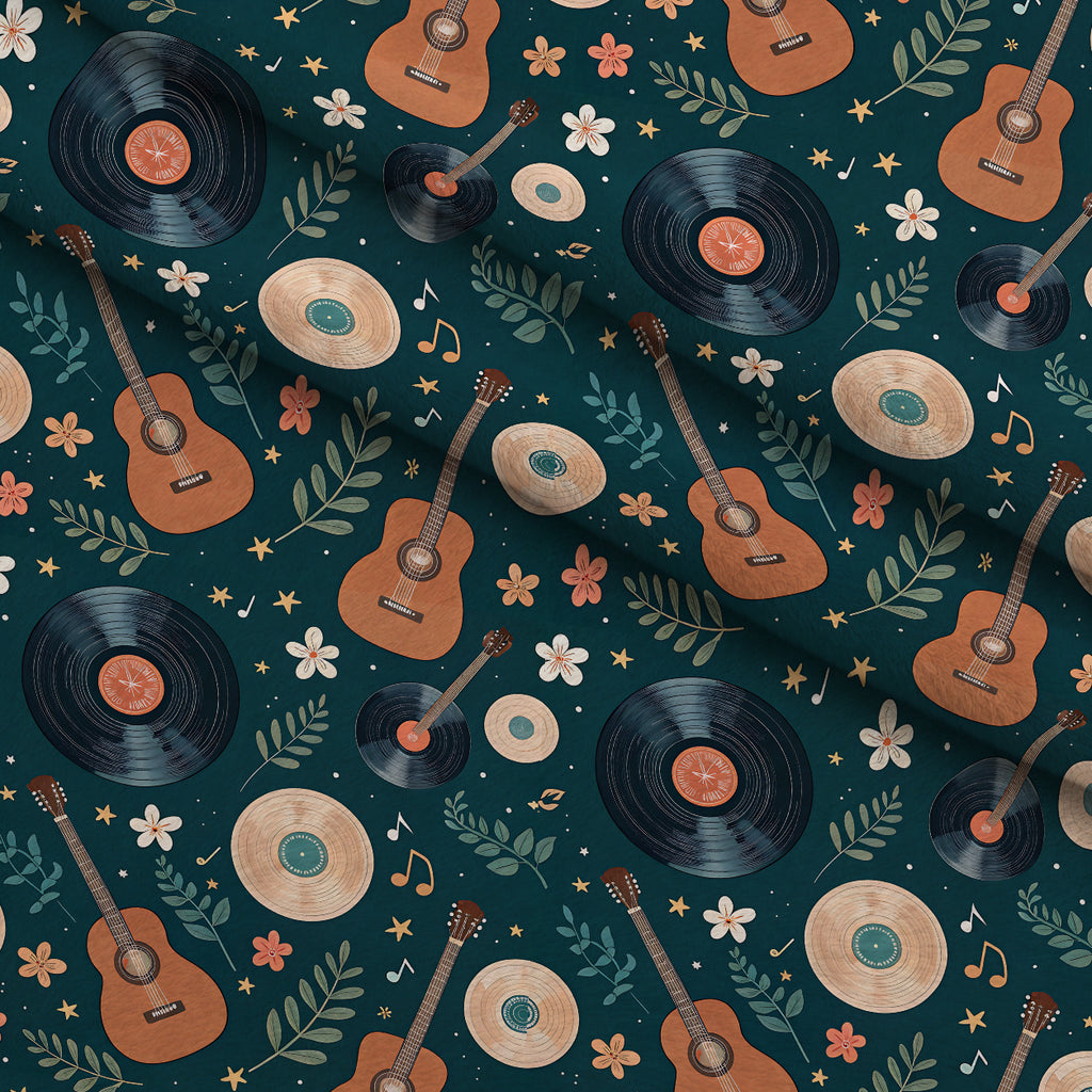 Saddle Song Garden Pattern 1 Minky Fabric — plush minky folded close-up preview (mv-minky-v1:lying)
