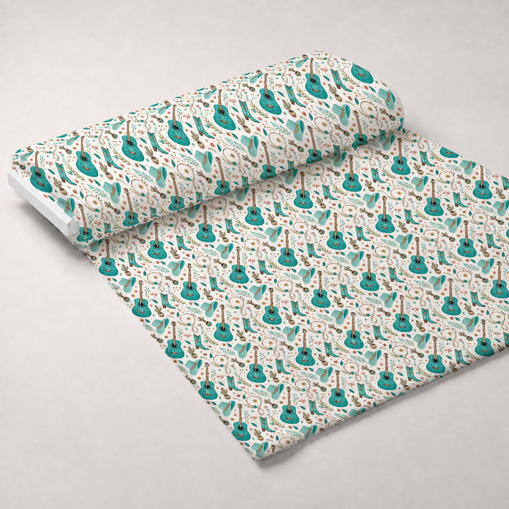 Saddle Song Garden Pattern 11 Minky Fabric — plush minky unrolled bolt preview (mv-minky-v1:bolt)