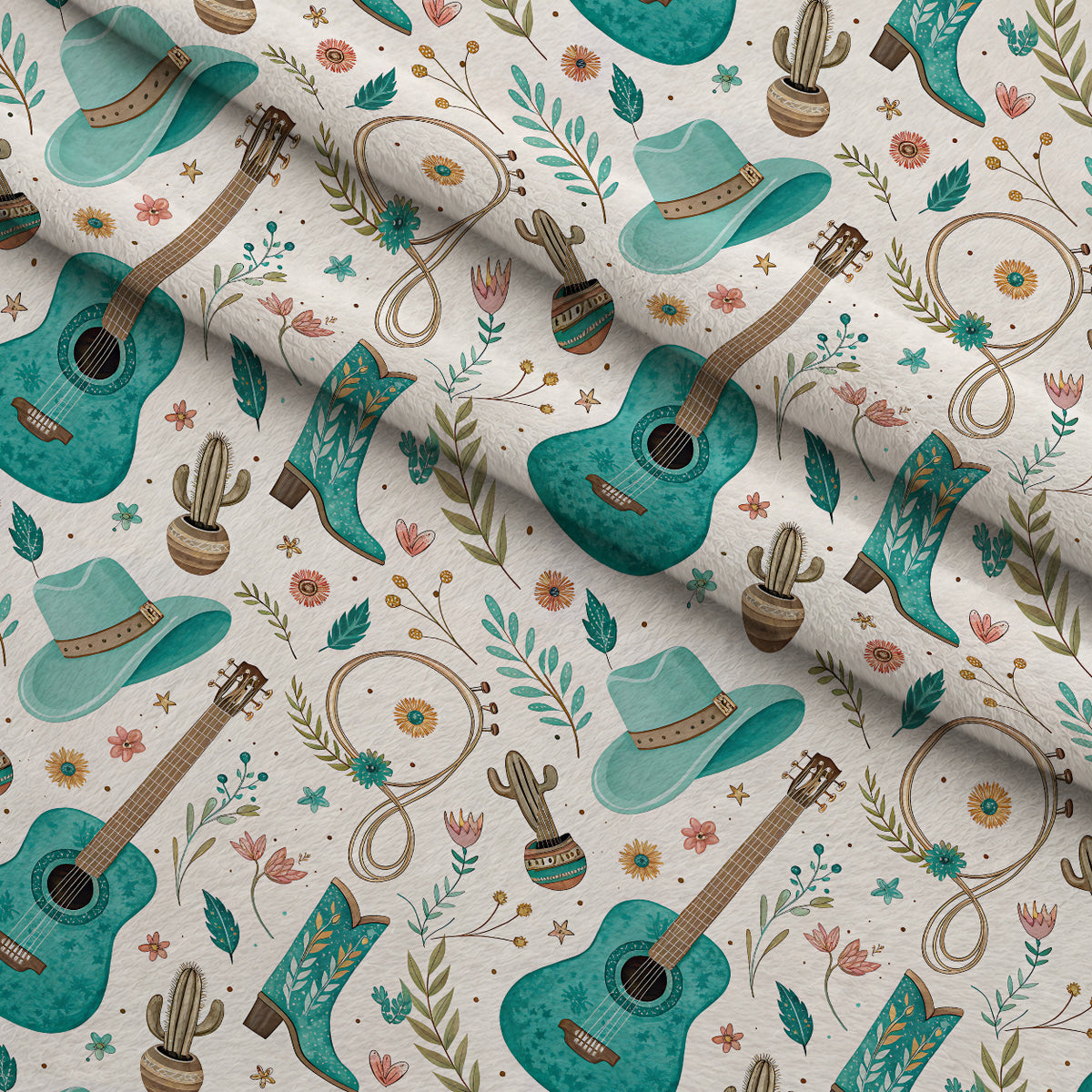 Saddle Song Garden Pattern 11 Minky Fabric — plush minky folded close-up preview (mv-minky-v1:lying)