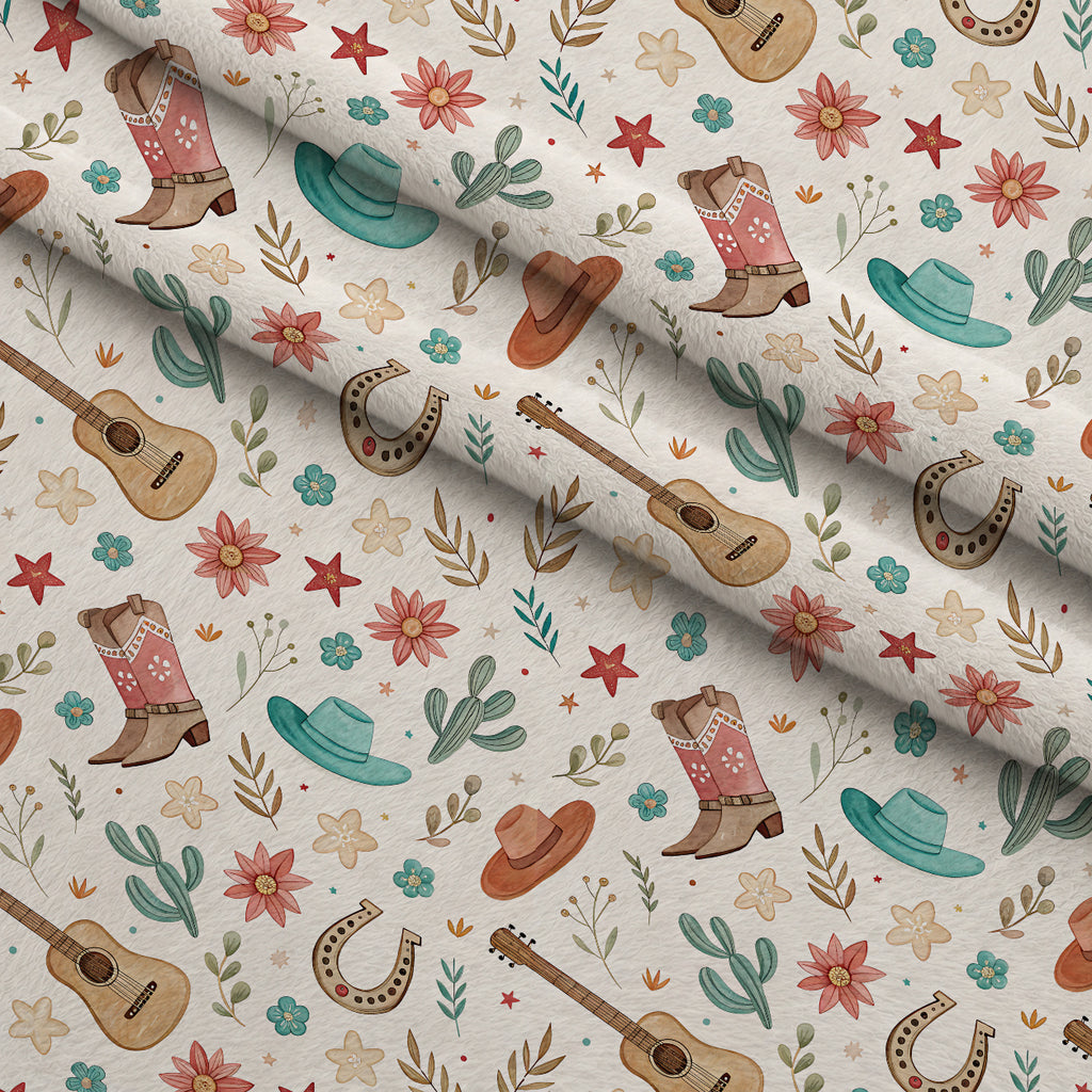 Saddle Song Garden Pattern 13 Minky Fabric — plush minky folded close-up preview (mv-minky-v1:lying)