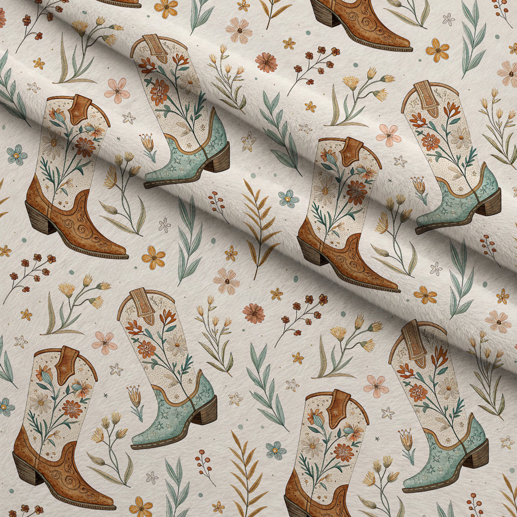 Saddle Song Garden Pattern 19 Minky Fabric — plush minky folded close-up preview (mv-minky-v1:lying)