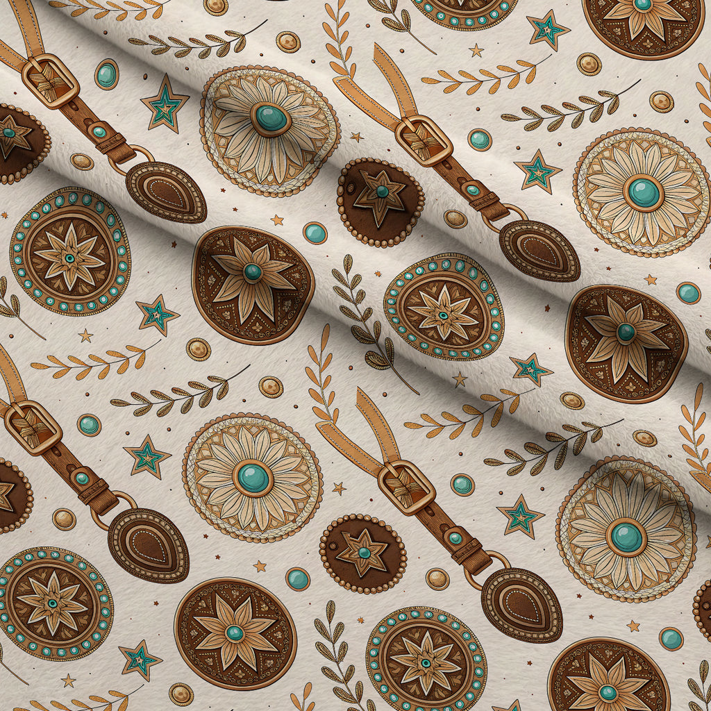 Saddle Song Garden Pattern 2 Minky Fabric — plush minky folded close-up preview (mv-minky-v1:lying)