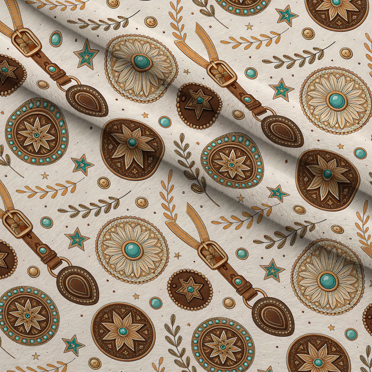 Saddle Song Garden Pattern 2 Minky Fabric — plush minky folded close-up preview (mv-minky-v1:lying)
