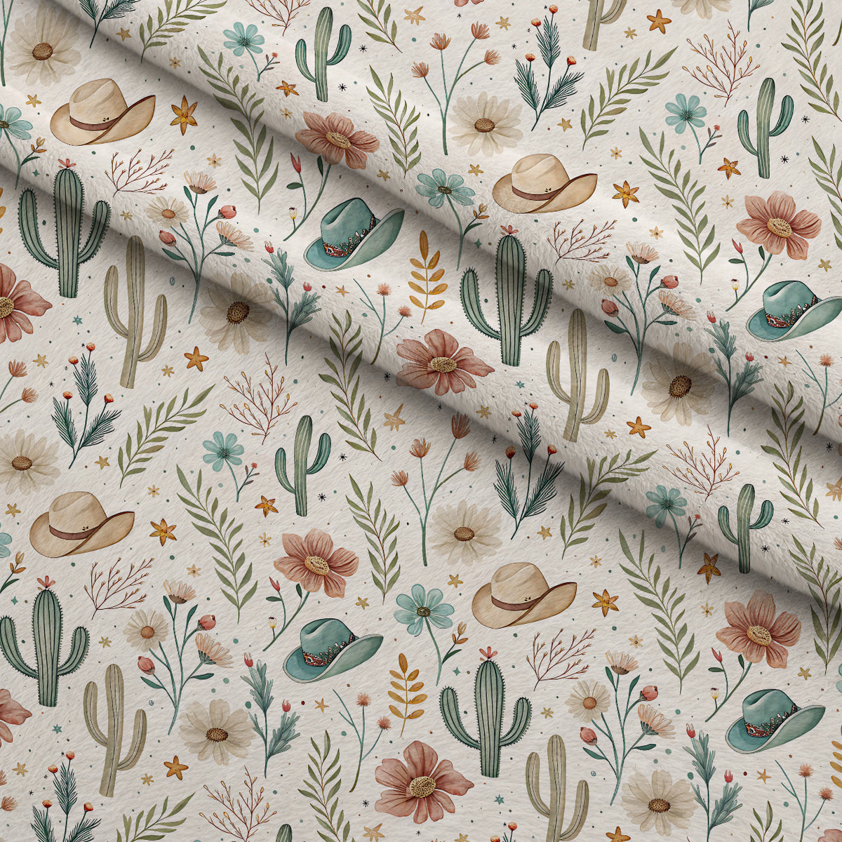 Saddle Song Garden Pattern 5 Minky Fabric — plush minky folded close-up preview (mv-minky-v1:lying)