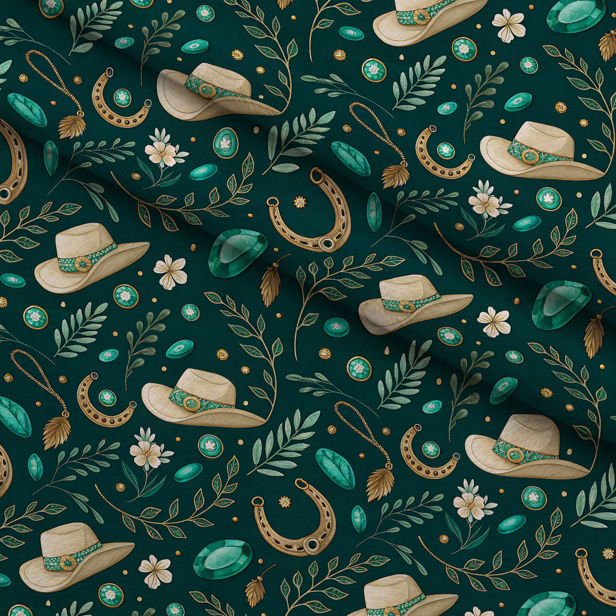 Saddle Song Garden Pattern 8 Minky Fabric — plush minky folded close-up preview (mv-minky-v1:lying)
