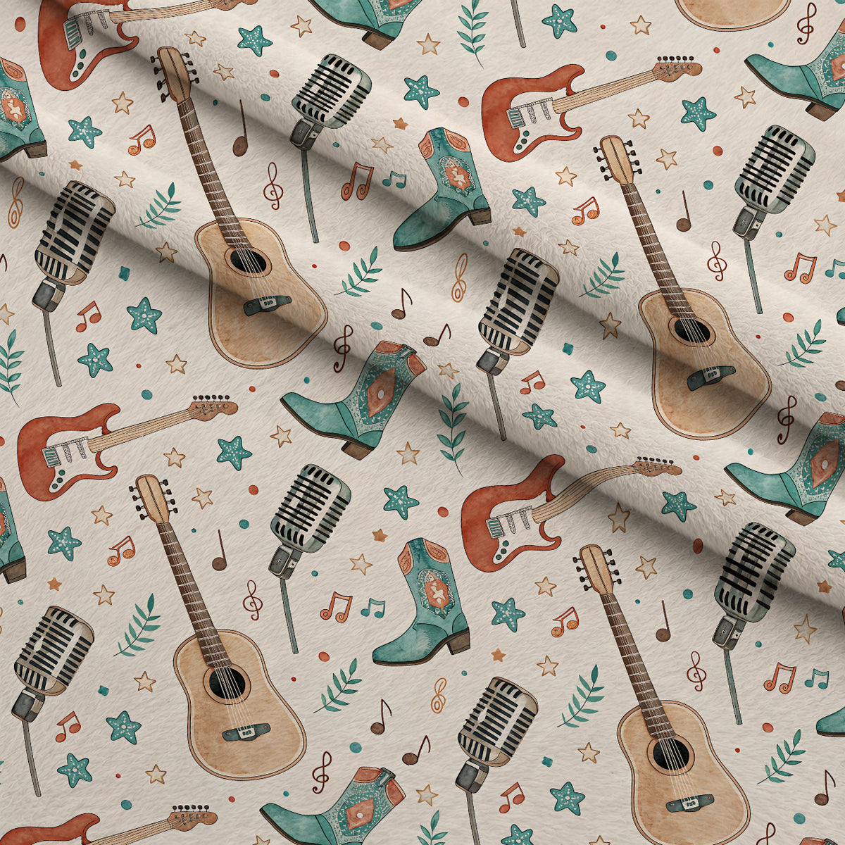 Saddle Song Garden Pattern 9 Minky Fabric — plush minky folded close-up preview (mv-minky-v1:lying)