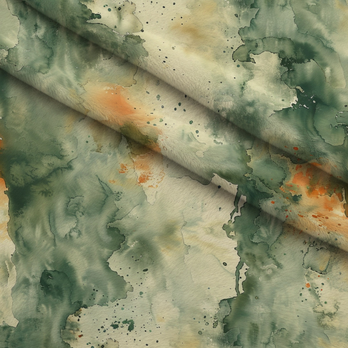 Sage Ink Wash Pattern 12 Minky Fabric — plush minky folded close-up preview (mv-minky-v1:lying)