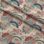 Sakura Fan Patchwork Pattern 7 Minky Fabric — plush minky folded close-up preview (mv-minky-v1:lying)