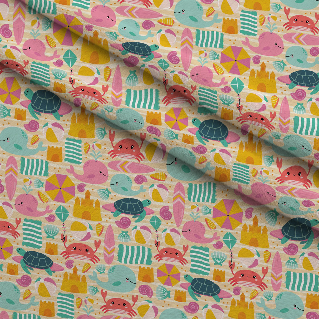 Sandy Shores Pattern 1 Minky Fabric — plush minky folded close-up preview (mv-minky-v1:lying)