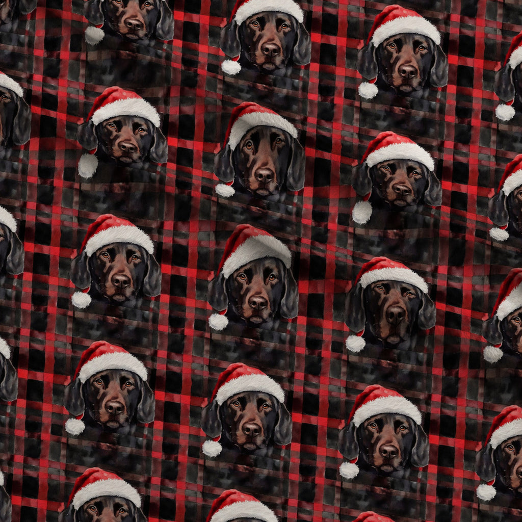 Santa Paws Plaid Pattern 1 Minky Fabric — plush minky folded close-up preview (mv-minky-v1:lying)