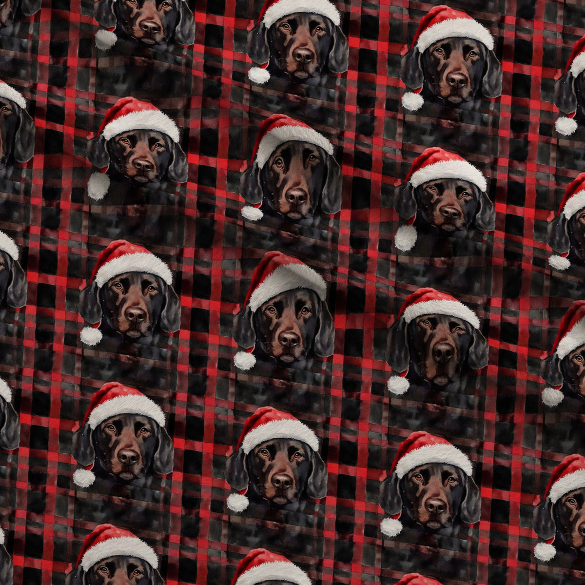 Santa Paws Plaid Pattern 1 Minky Fabric — plush minky folded close-up preview (mv-minky-v1:lying)
