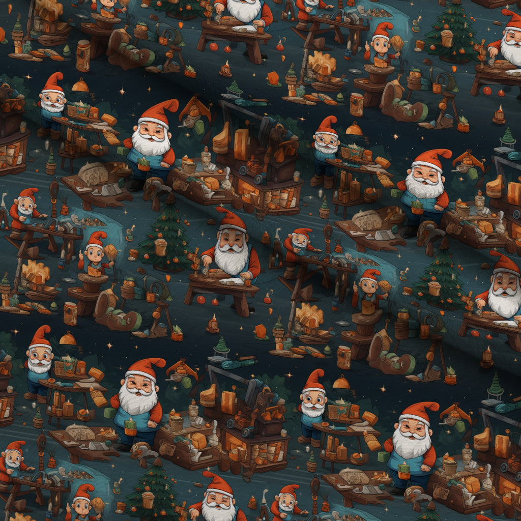 Santa's Workshop Pattern 1 Minky Fabric — plush minky folded close-up preview (mv-minky-v1:lying)