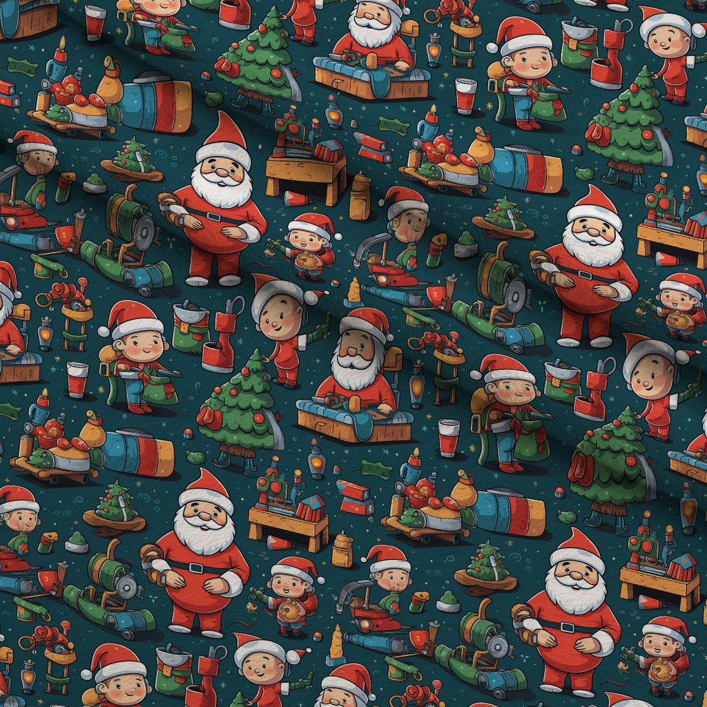 Santa's Workshop Pattern 10 Minky Fabric — plush minky folded close-up preview (mv-minky-v1:lying)