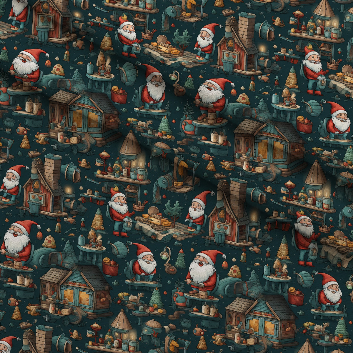 Santa's Workshop Pattern 15 Minky Fabric — plush minky folded close-up preview (mv-minky-v1:lying)