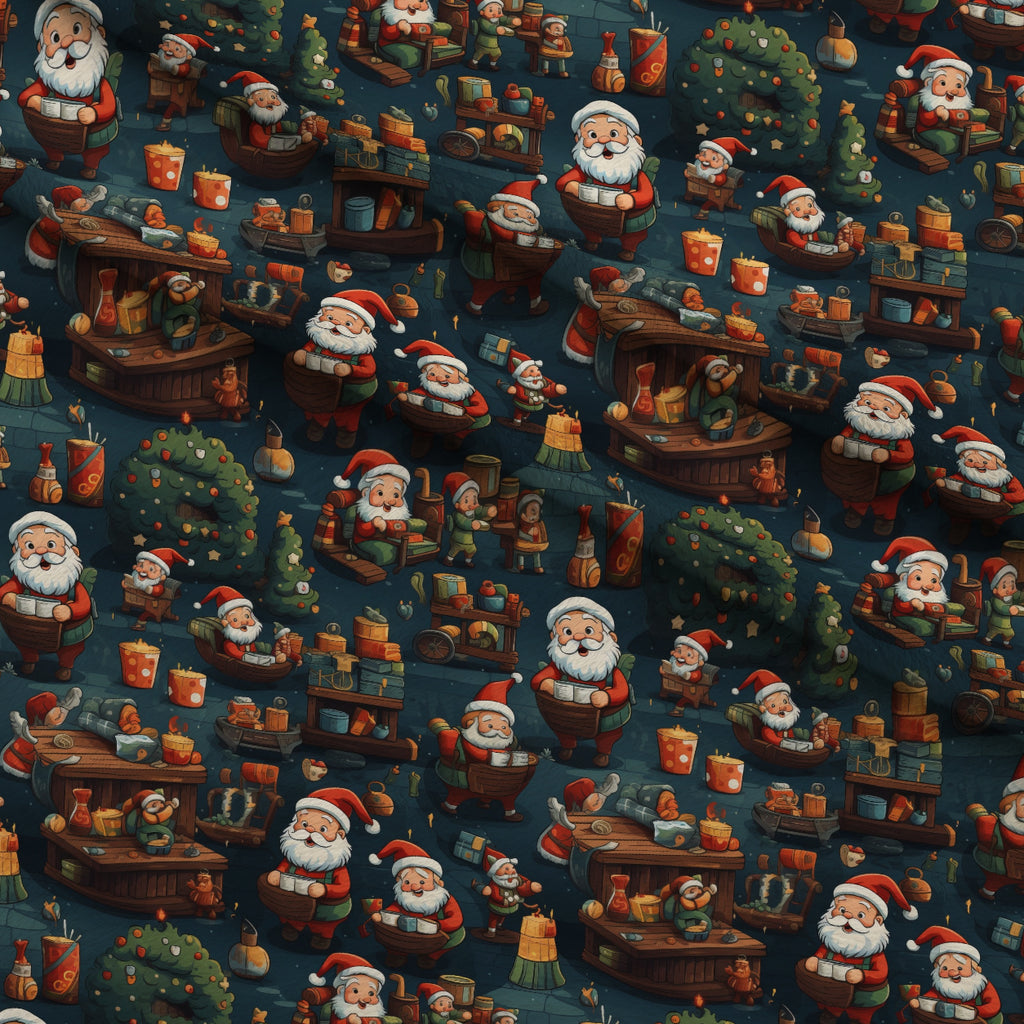 Santa's Workshop Pattern 16 Minky Fabric — plush minky folded close-up preview (mv-minky-v1:lying)