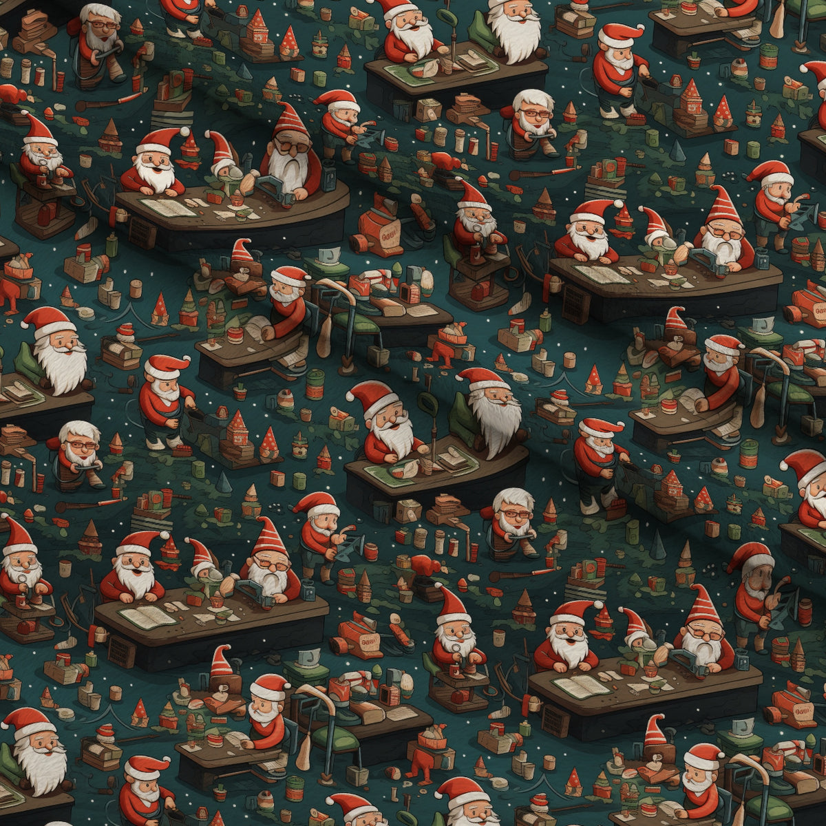 Santa's Workshop Pattern 18 Minky Fabric — plush minky folded close-up preview (mv-minky-v1:lying)