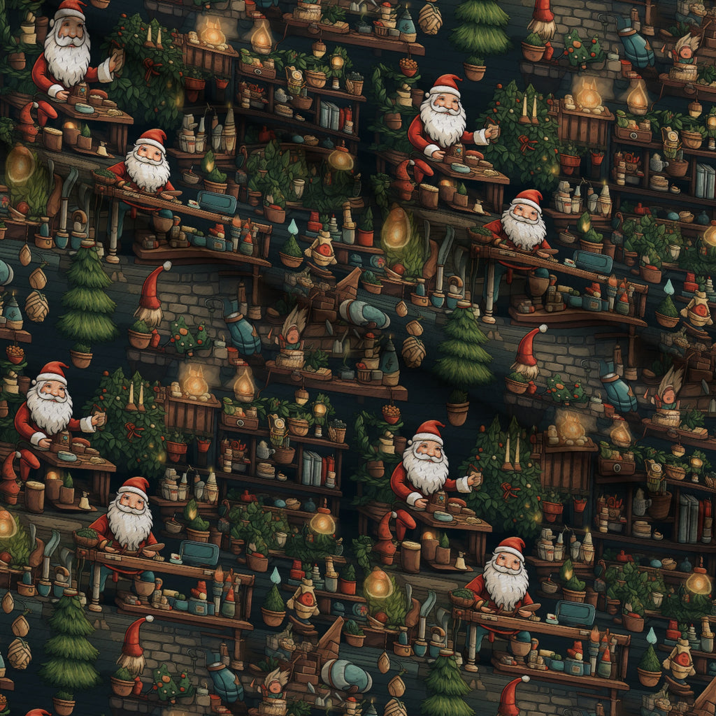 Santa's Workshop Pattern 2 Minky Fabric — plush minky folded close-up preview (mv-minky-v1:lying)