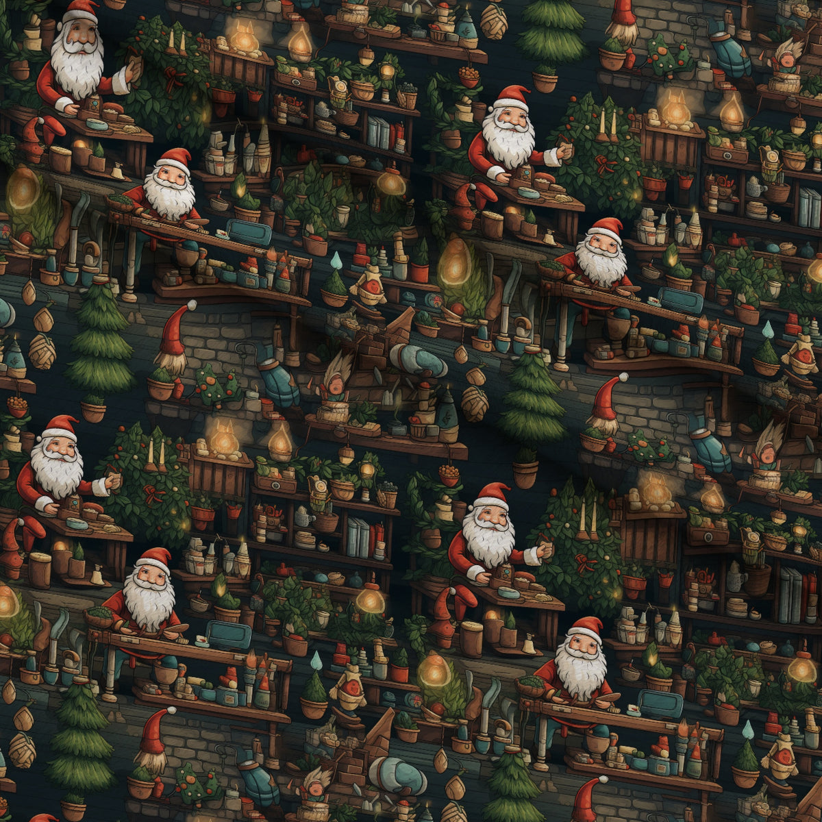 Santa's Workshop Pattern 2 Minky Fabric — plush minky folded close-up preview (mv-minky-v1:lying)