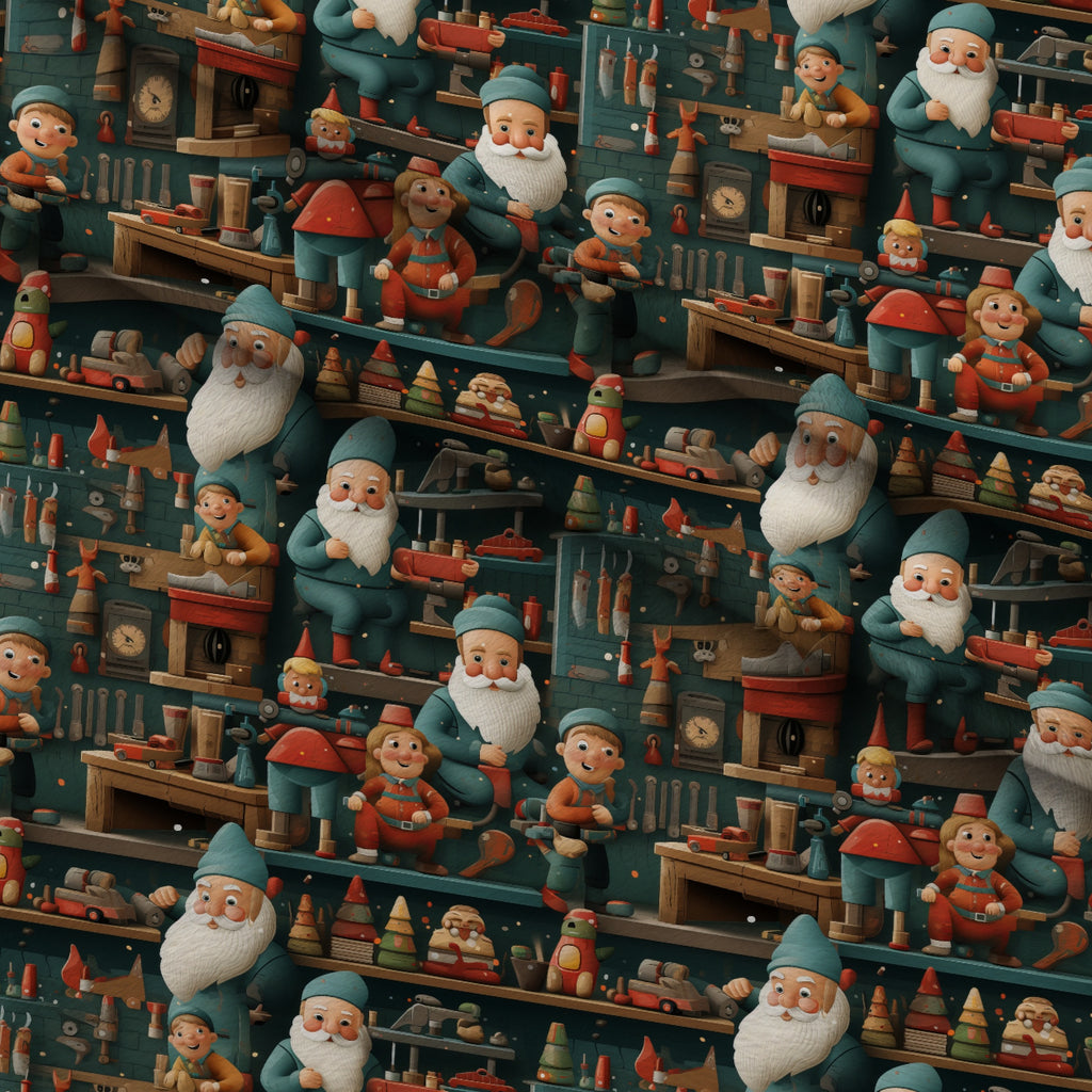 Santa's Workshop Pattern 22 Minky Fabric — plush minky folded close-up preview (mv-minky-v1:lying)