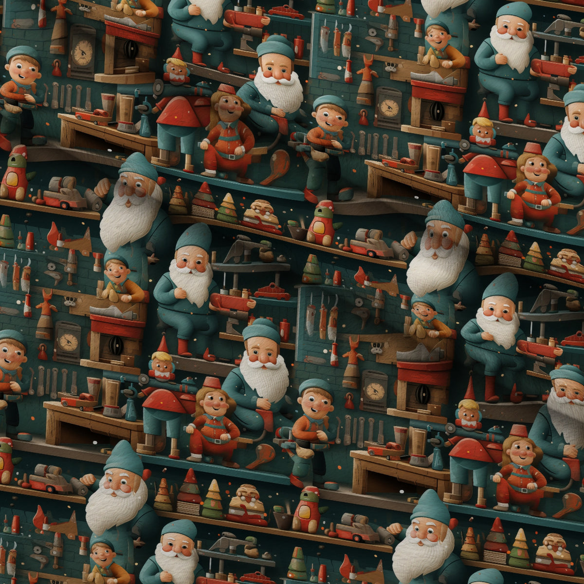 Santa's Workshop Pattern 22 Minky Fabric — plush minky folded close-up preview (mv-minky-v1:lying)