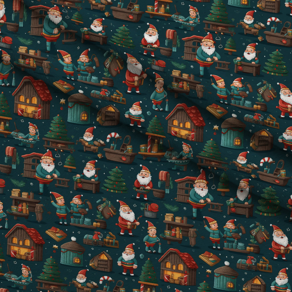 Santa's Workshop Pattern 23 Minky Fabric — plush minky folded close-up preview (mv-minky-v1:lying)
