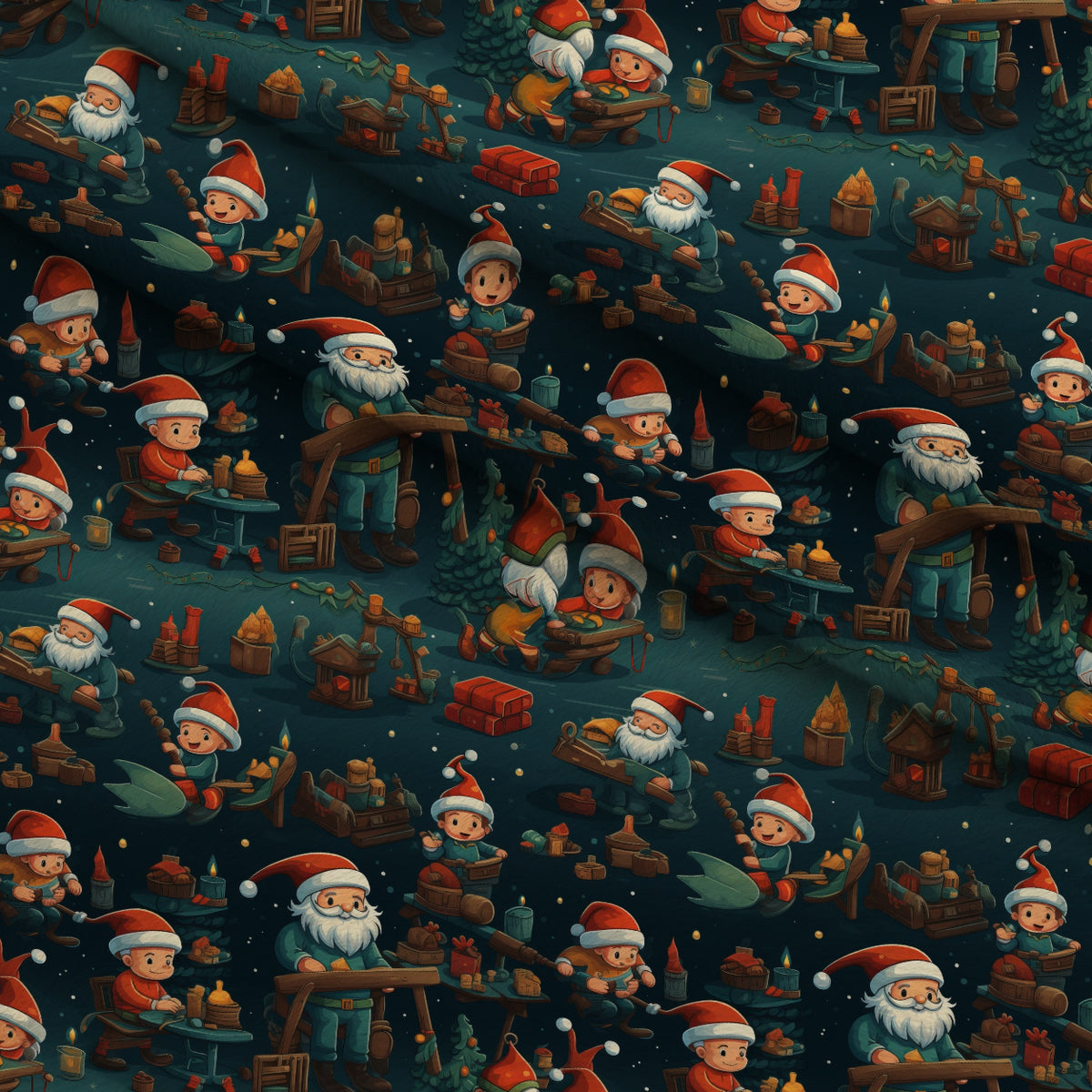 Santa's Workshop Pattern 24 Minky Fabric — plush minky folded close-up preview (mv-minky-v1:lying)