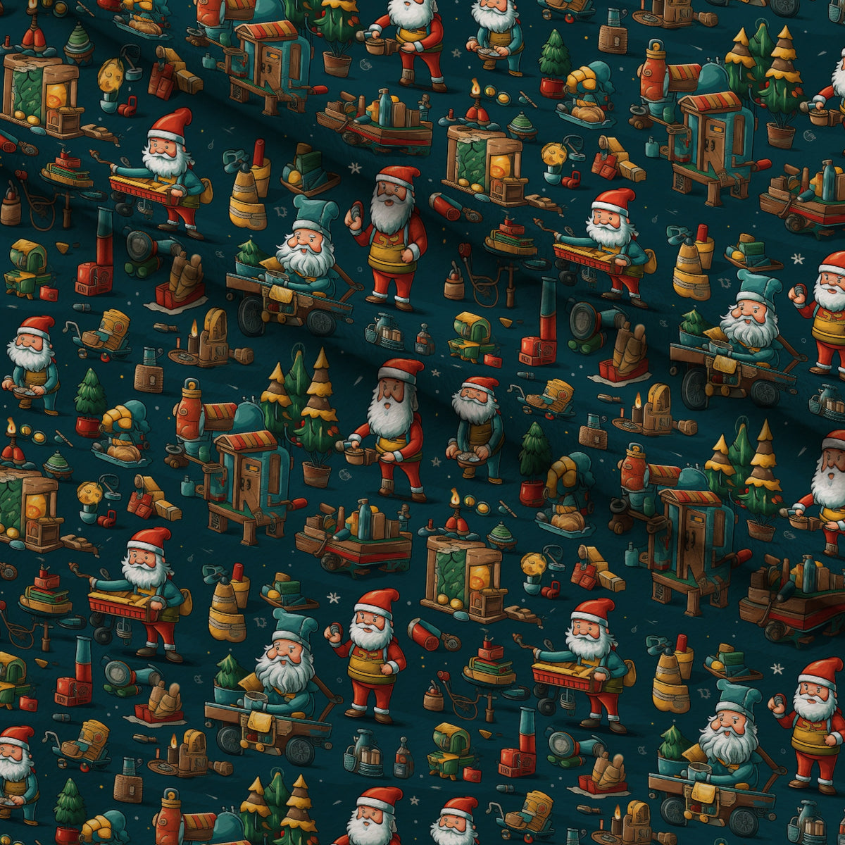 Santa's Workshop Pattern 25 Minky Fabric — plush minky folded close-up preview (mv-minky-v1:lying)