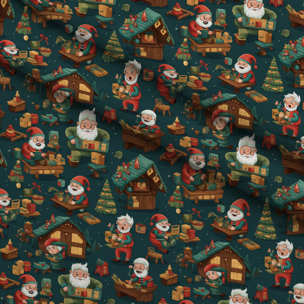 Santa's Workshop Pattern 26 Minky Fabric — plush minky folded close-up preview (mv-minky-v1:lying)