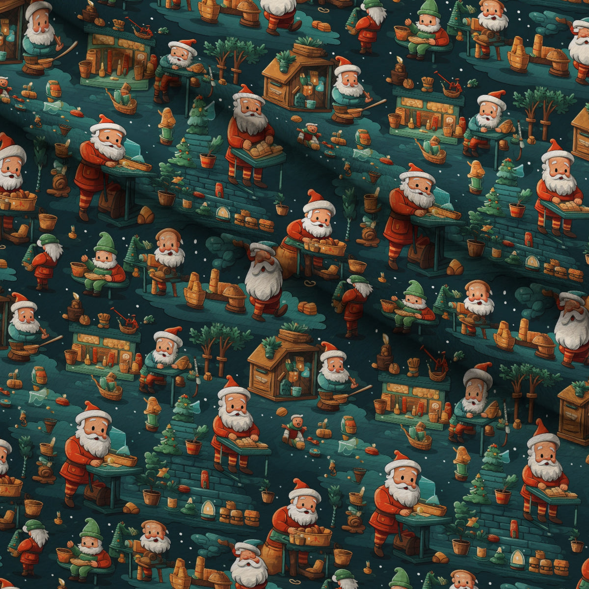 Santa's Workshop Pattern 27 Minky Fabric — plush minky folded close-up preview (mv-minky-v1:lying)