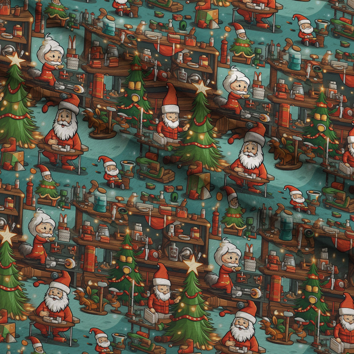 Santa's Workshop Pattern 6 Minky Fabric — plush minky folded close-up preview (mv-minky-v1:lying)