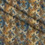 Sapphire Gilded Flourish Pattern 1 Minky Fabric — plush minky folded close-up preview (mv-minky-v1:lying)