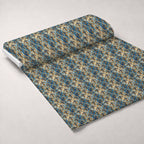 Sapphire Gilded Flourish Pattern 2 Minky Fabric — plush minky unrolled bolt preview (mv-minky-v1:bolt)