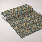 Sapphire Gilded Flourish Pattern 4 Minky Fabric — plush minky unrolled bolt preview (mv-minky-v1:bolt)