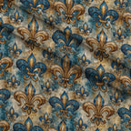 Sapphire Gilded Flourish Pattern 4 Minky Fabric — plush minky folded close-up preview (mv-minky-v1:lying)