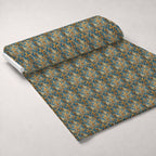Sapphire Gilded Flourish Pattern 5 Minky Fabric — plush minky unrolled bolt preview (mv-minky-v1:bolt)