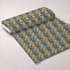 Sapphire Gilded Flourish Pattern 6 Minky Fabric — plush minky unrolled bolt preview (mv-minky-v1:bolt)