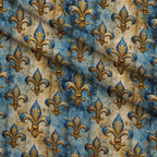 Sapphire Gilded Flourish Pattern 6 Minky Fabric — plush minky folded close-up preview (mv-minky-v1:lying)