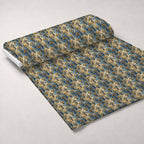 Sapphire Gilded Flourish Pattern 7 Minky Fabric — plush minky unrolled bolt preview (mv-minky-v1:bolt)
