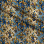 Sapphire Gilded Flourish Pattern 7 Minky Fabric — plush minky folded close-up preview (mv-minky-v1:lying)