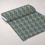 Sapphire Gilded Flourish Pattern 8 Minky Fabric — plush minky unrolled bolt preview (mv-minky-v1:bolt)