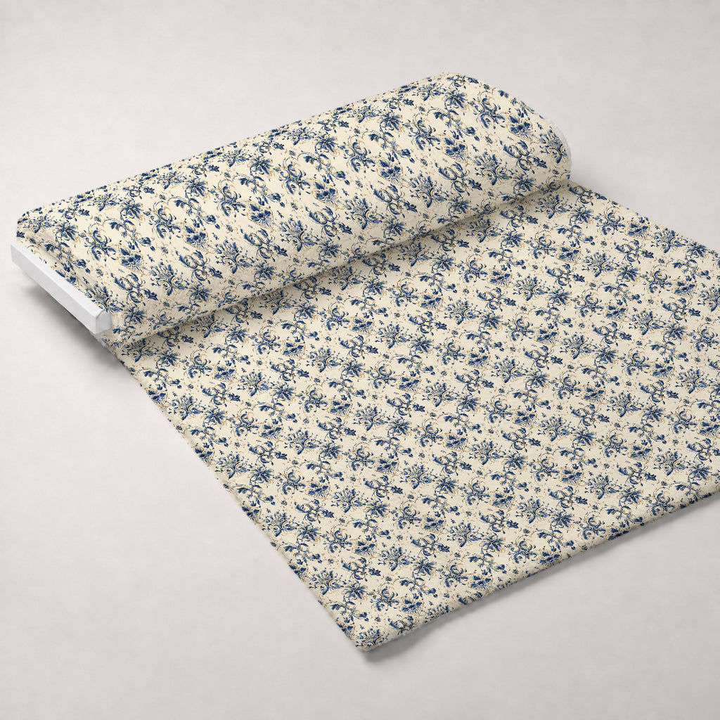 Sapphire Gilded Garden Pattern 2 Minky Fabric — plush minky unrolled bolt preview (mv-minky-v1:bolt)