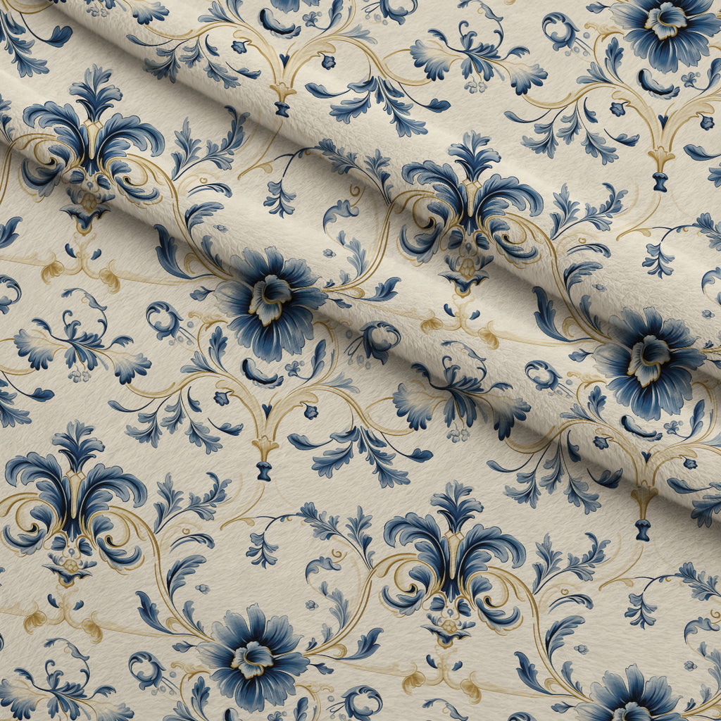 Sapphire Gilded Garden Pattern 5 Minky Fabric — plush minky folded close-up preview (mv-minky-v1:lying)