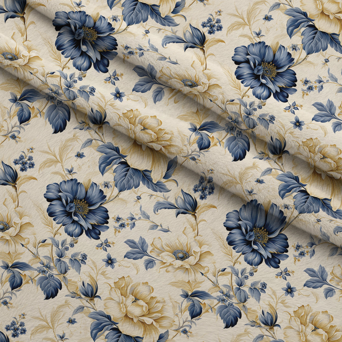 Sapphire Gilded Garden Pattern 7 Minky Fabric — plush minky folded close-up preview (mv-minky-v1:lying)