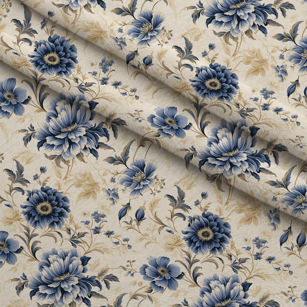 Sapphire Gilded Garden Pattern 8 Minky Fabric — plush minky folded close-up preview (mv-minky-v1:lying)